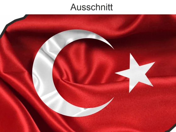 Autoaufkleber Fahne von der Türkei als Silhouette - Ansicht Ausschnitt