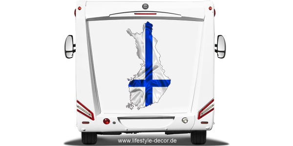 Preview: Autoaufkleber Fahne von Finnland als Silhouette