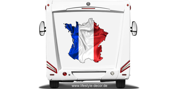 Preview: Autoaufkleber Fahne von Frankreich als Silhouette