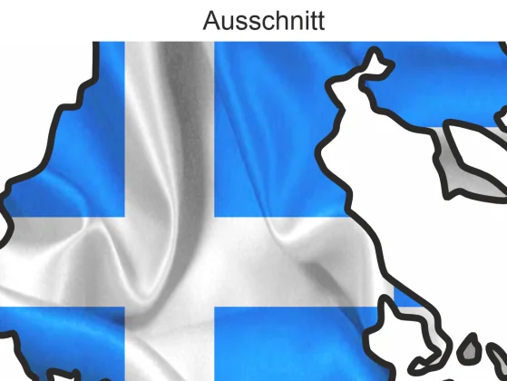 Autoaufkleber Fahne von Griechenland als Silhouette - Ansicht Ausschnitt