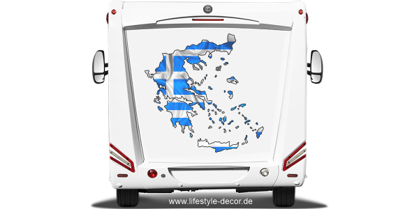 Preview: Autoaufkleber Fahne von Griechenland als Silhouette