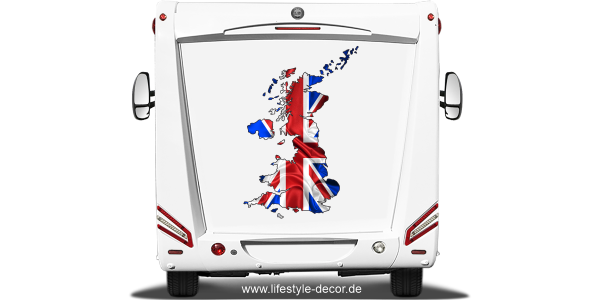 Preview: Autoaufkleber Fahne von Großbritannien als Silhouette