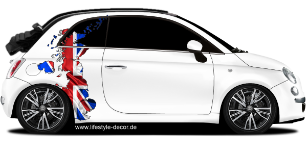 Preview: Autoaufkleber Fahne von Großbritannien als Silhouette