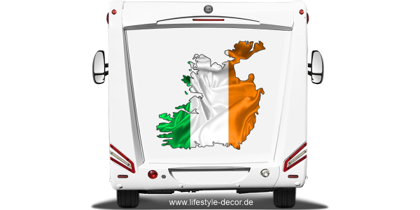 Preview: Autoaufkleber Fahne von Irland als Silhouette