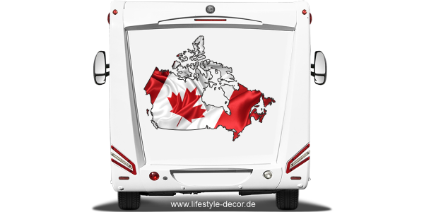 Preview: Autoaufkleber Fahne von Kanada als Silhouette