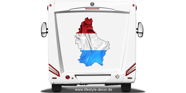 Preview: Autoaufkleber Fahne von Luxemburg als Silhouette