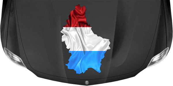 Preview: Autoaufkleber Fahne von Luxemburg als Silhouette auf dunkler Motorhaube