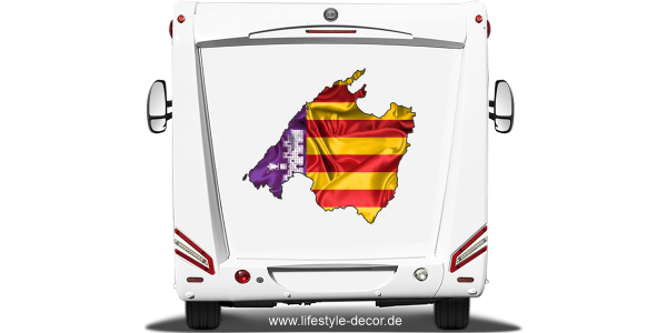 Preview: Autoaufkleber Fahne von Mallorca als Silhouette