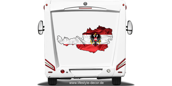 Preview: Autoaufkleber Fahne von Österreich als Silhouette Preview: Autoaufkleber Fahne von Österreich als Silhouette