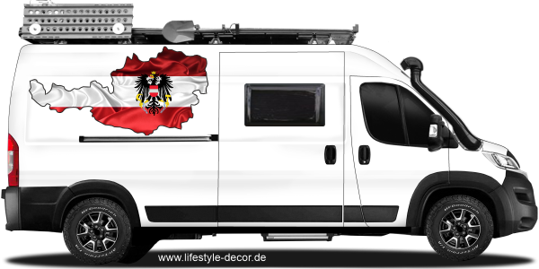 Preview: Autoaufkleber Fahne von Österreich als Silhouette Preview: Autoaufkleber Fahne von Österreich als Silhouette