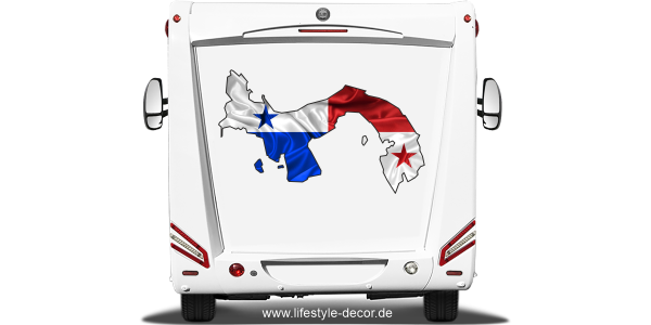 Preview: Autoaufkleber Fahne von Panama als Silhouette