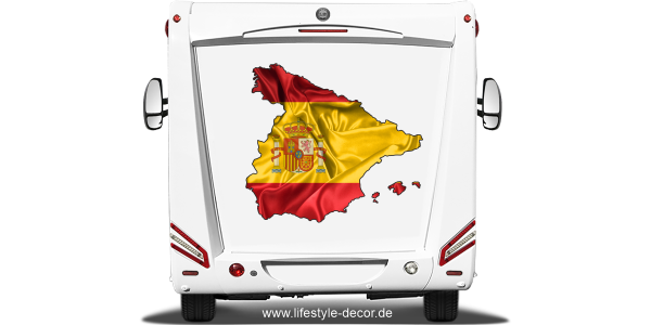 Preview: Autoaufkleber Fahne von Spanien als Silhouette