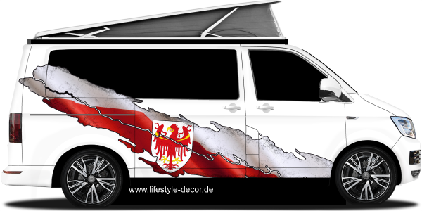 Preview: Autoaufkleber Fahne von Südtirol Preview: Autoaufkleber Fahne von Südtirol