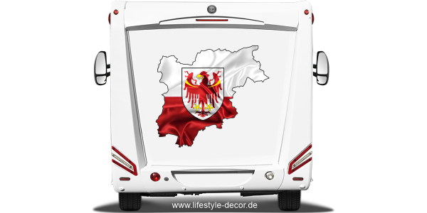 Preview: Autoaufkleber Fahne von Südtirol als Silhouette Preview: Autoaufkleber Fahne von Südtirol als Silhouette