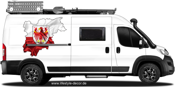 Preview: Autoaufkleber Fahne von Südtirol als Silhouette Preview: Autoaufkleber Fahne von Südtirol als Silhouette