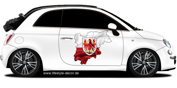 Preview: Autoaufkleber Fahne von Südtirol als Silhouette Preview: Autoaufkleber Fahne von Südtirol als Silhouette