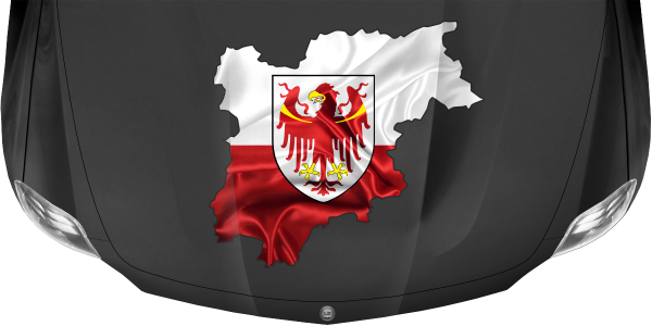 Preview: Autoaufkleber Fahne von Südtirol als Silhouette Preview: Autoaufkleber Fahne von Südtirol als Silhouette