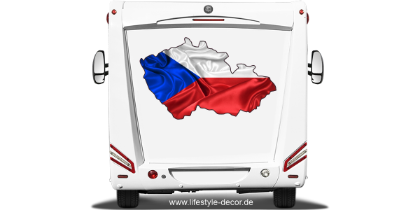 Preview: Autoaufkleber Fahne von Tschechien als Silhouette