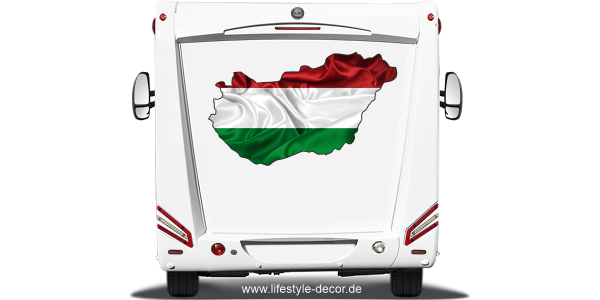 Preview: Autoaufkleber Fahne von Ungarn als Silhouette