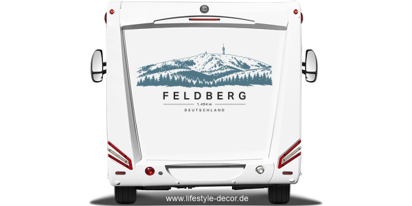 Preview: Autoaufkleber Feldberg auf Heck von Wohnwagen oder Wohnmobil