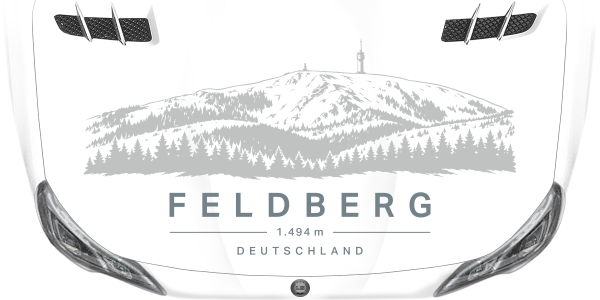 Preview: Autoaufkleber Feldbergvvvvv auf heller Motorhaube