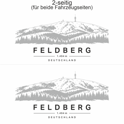 Autoaufkleber Feldberg - Ansicht zweiseitig für beide Fahrzeugseiten