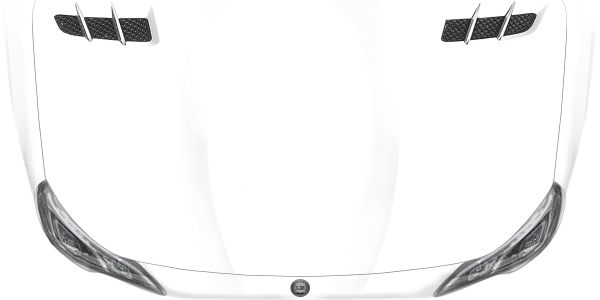 Preview: Autoaufkleber Firmenlogo einfarbig Preview: Autoaufkleber Firmenlogo einfarbig - Ansicht Farbauswahl auf heller Motorhaube