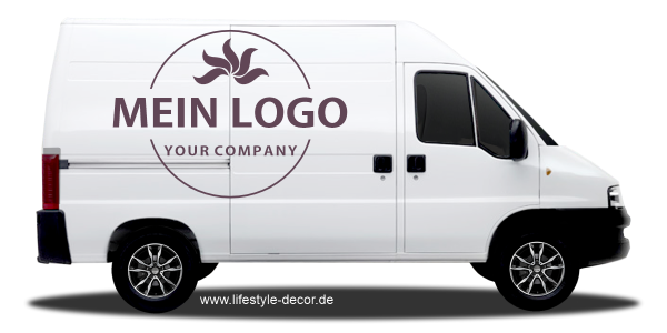 Preview: Autoaufkleber Firmenlogo einfarbig - Set für beide Fahrzeugseiten Preview: Autoaufkleber Firmenlogo einfarbig - Set für beide Fahrzeugseiten