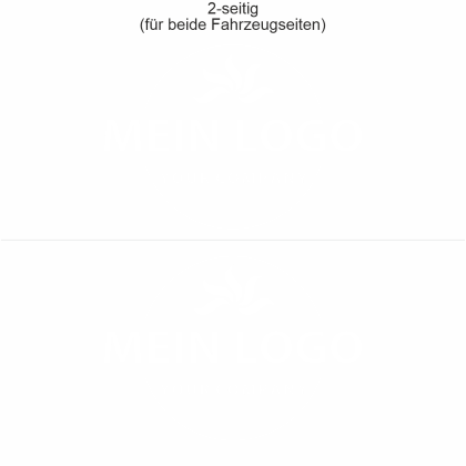 Preview: Autoaufkleber Firmenlogo einfarbig - Set für beide Fahrzeugseiten Preview: Autoaufkleber Firmenlogo einfarbig - Ansicht Beispielbild mit Farbauswahl zweiseitig für beide Fahrzeugseiten
