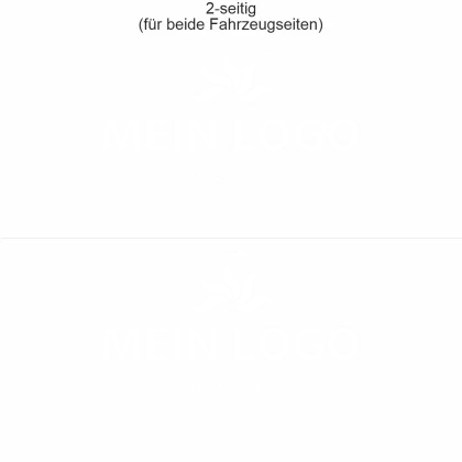 Autoaufkleber Firmenlogo einfarbig - Ansicht Beispielbild mit Farbauswahl zweiseitig für beide Fahrzeugseiten