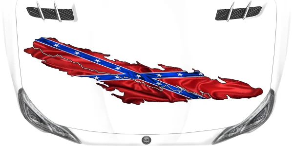 Flagge der Konföderierten Staaten von Amerika auf Motorhaube