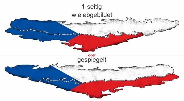 Autoaufkleber Flagge der Tschechischen Republik - Ansicht Ausrichtung