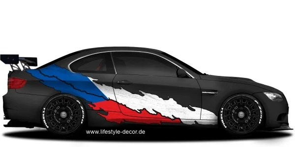 Die Flagge von Tschechien zum Aufkleben aufs Auto