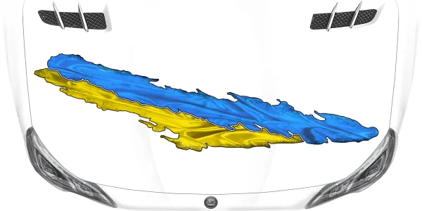 Autoaufkleber Flagge der Ukraine auf Motorhaube