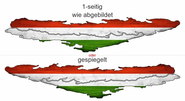 Autoaufkleber Flagge Ungarns - Ansicht Ausrichtung