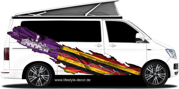 Preview: Autoaufkleber Flagge vom 17. Bundesland Preview: Autoaufkleber Flagge vom 17. Bundesland