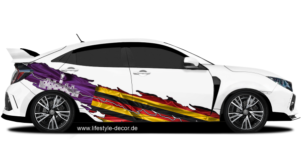 Preview: Autoaufkleber Flagge vom 17. Bundesland Preview: Autoaufkleber Flagge vom 17. Bundesland