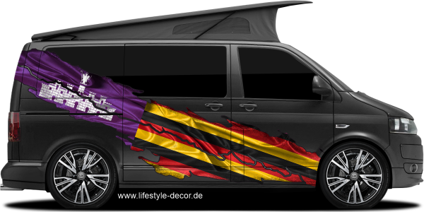 Preview: Autoaufkleber Flagge vom 17. Bundesland Preview: Autoaufkleber Flagge vom 17. Bundesland