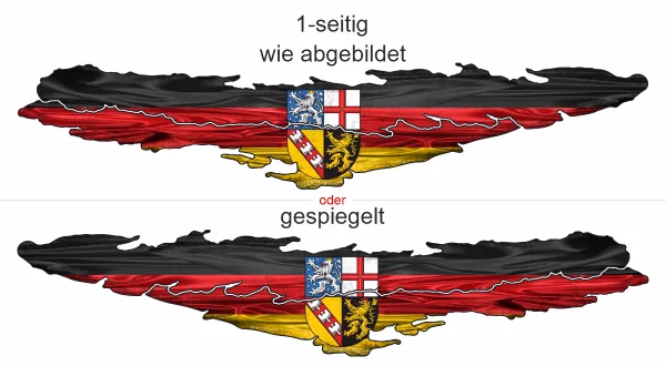 Autoaufkleber Flagge vom Saarland - Ansicht Ausrichtung