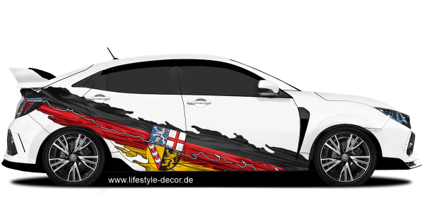Preview: Autoaufkleber Flagge vom Saarland Preview: Autoaufkleber Flagge vom Saarland