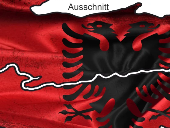 Autoaufkleber Flagge von Albanien - Ansicht Ausschnitt