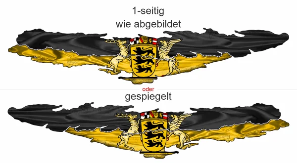 Autoaufkleber Flagge von Baden-Württemberg - Ansicht Ausrichtung