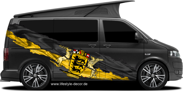 Preview: Autoaufkleber Flagge von Baden-Württemberg Preview: Autoaufkleber Flagge von Baden-Württemberg