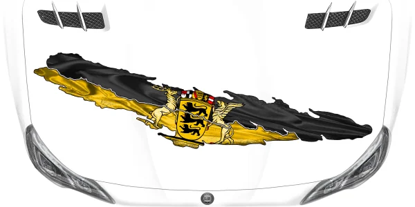 Autoaufkleber Flagge von Baden-Württemberg auf Motorhaube