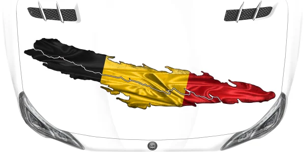 Autoaufkleber Flagge von Belgien auf der Motorhaube