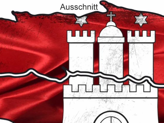 Autoaufkleber Flagge von Hamburg - Ansicht Ausschnitt