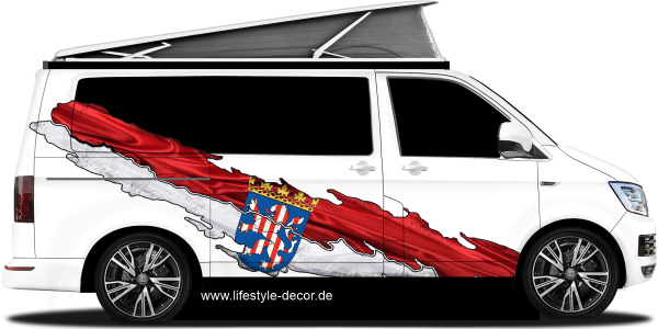 Preview: Autoaufkleber Flagge von Hessen Preview: Autoaufkleber Flagge von Hessen