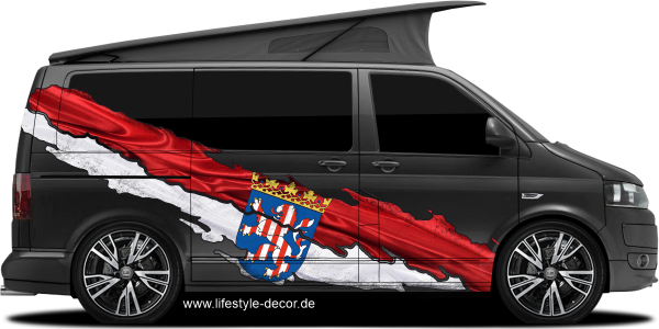 Preview: Autoaufkleber Flagge von Hessen Preview: Autoaufkleber Flagge von Hessen