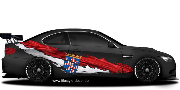 Preview: Autoaufkleber Flagge von Hessen Preview: Autoaufkleber Flagge von Hessen