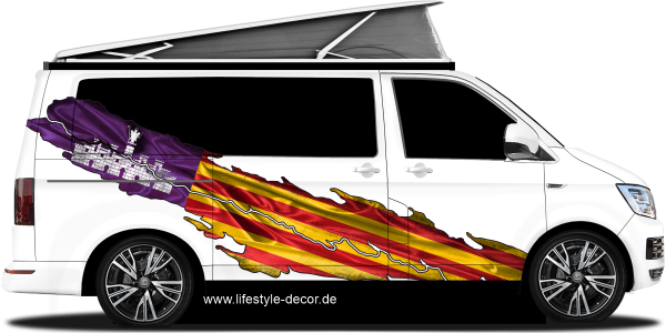 Preview: Autoaufkleber Flagge von Mallorca